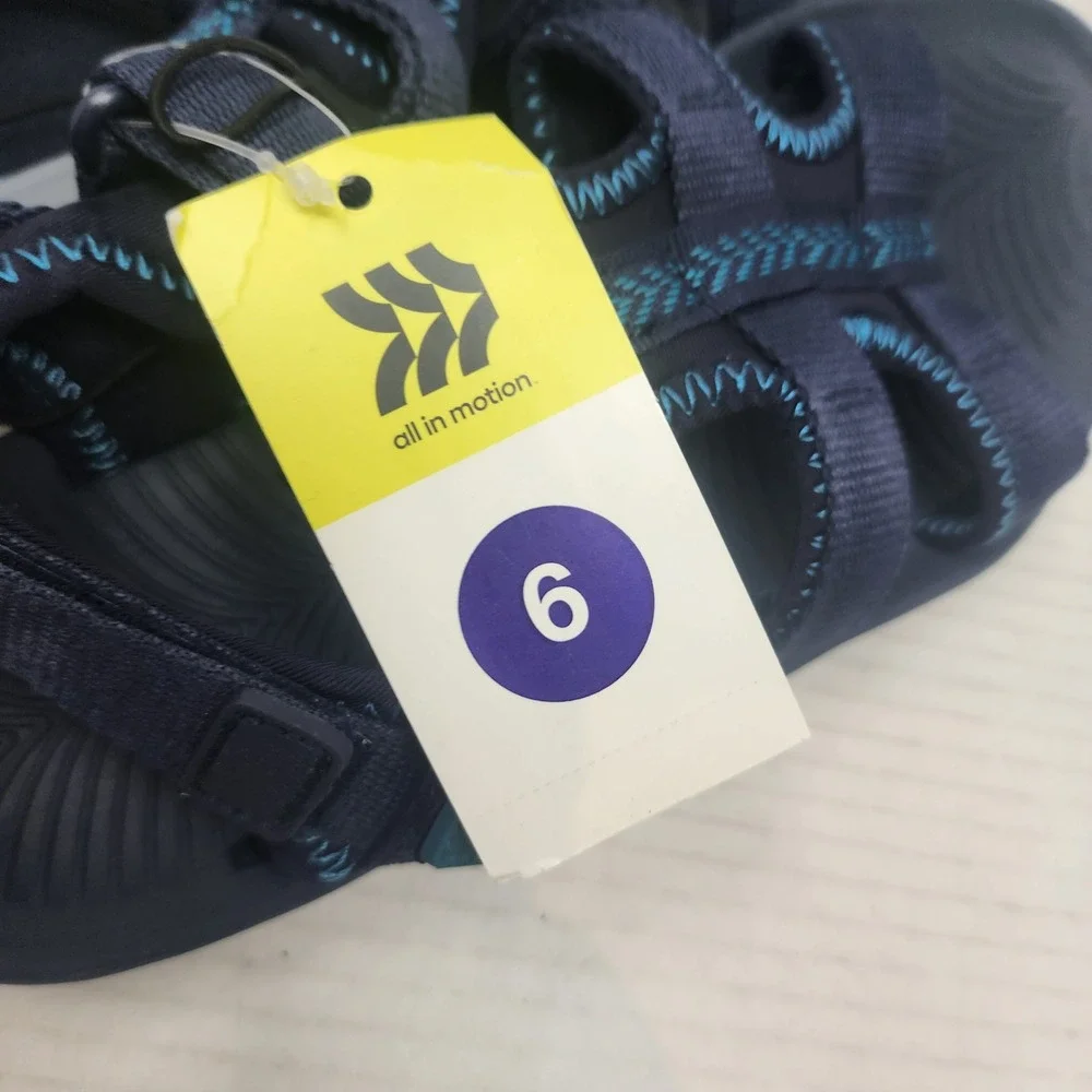All in Motion Lumi Sandals Kids 6 Navy Blue Recycled‎ Strappy Sporty Hiking NWT